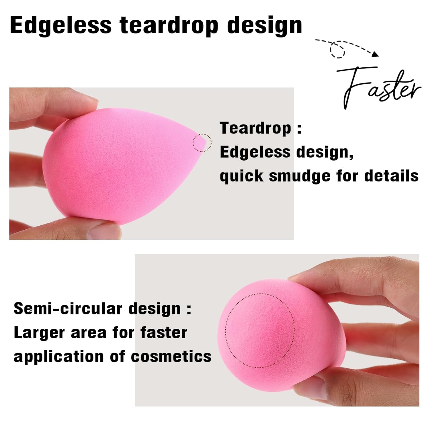 | 6 Pcs Makeup Sponges Set | Multipurpose Sponge for Liquid Foundation, Cream, and Powder | 0% Latex and Super Soft Makeup Blender | Beauty Gift Set | Wonder Sponge for Cosmetic | Pink